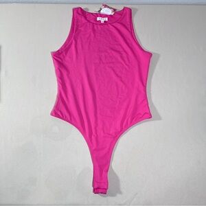 TCEC Pink Sleeveless Bodysuit Thong Size Small Flirty Versatile Layering NWT